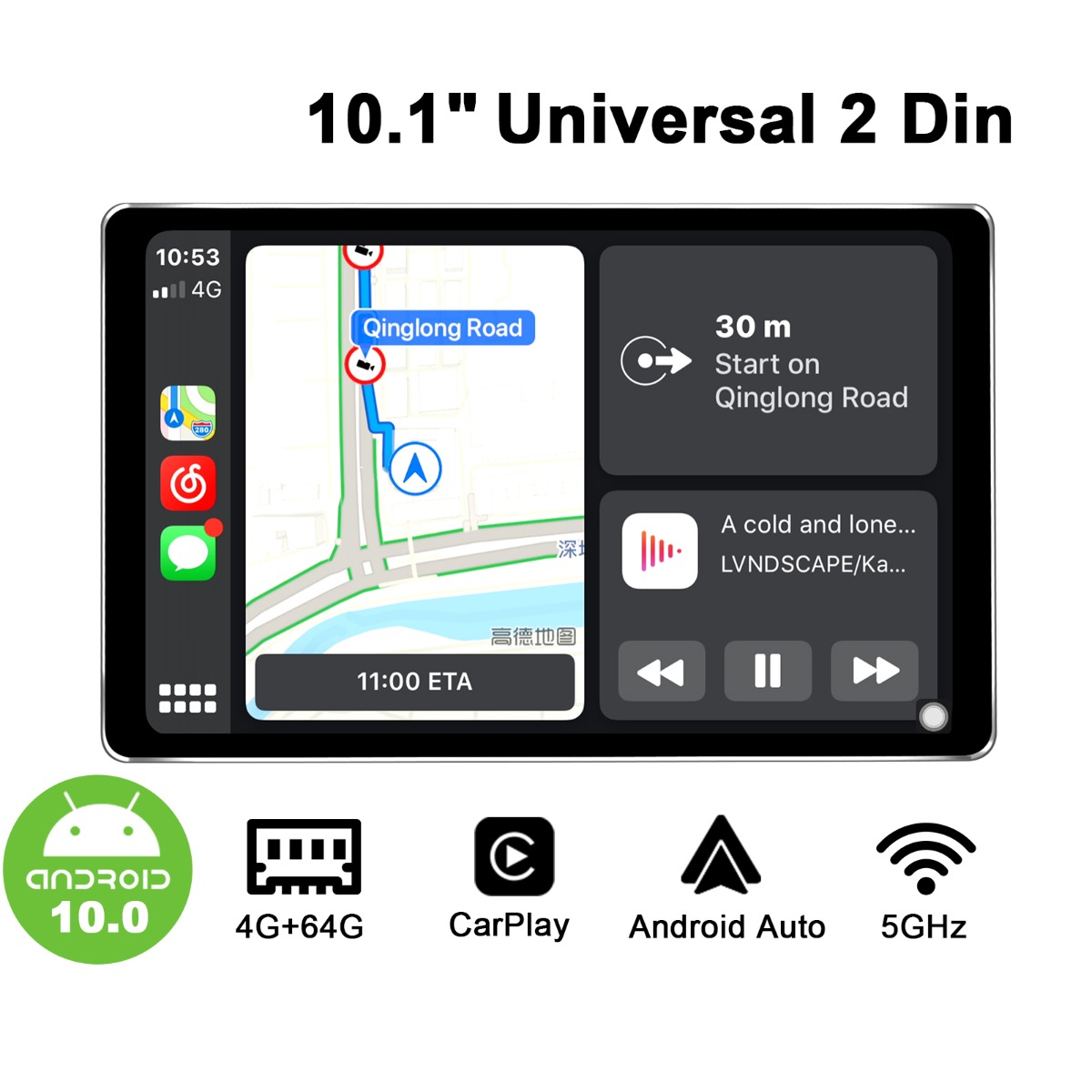 hd 1280 800 screen head unit android 10 system joying