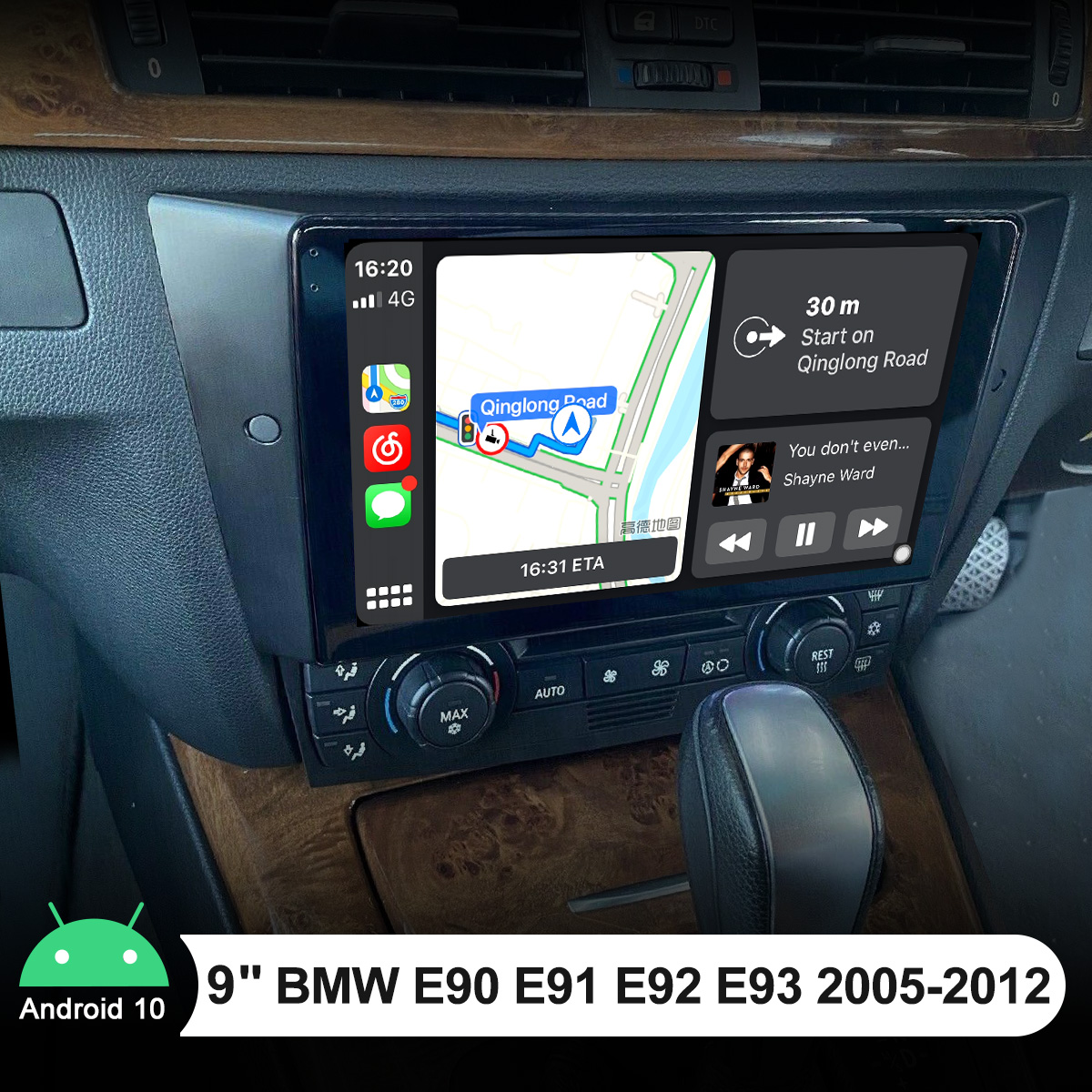 BMW E90/E91/E92/E93 Autoradio Android 10 System 9 inch IPS Screen Stereo with Bluetooth 5.1
