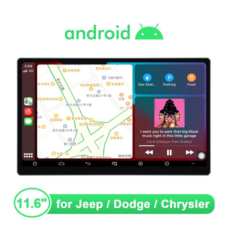 Jeep Dodge Chrysler 11.6 Inch Android Car Radio 8GB+128GB Memory New Designed UI