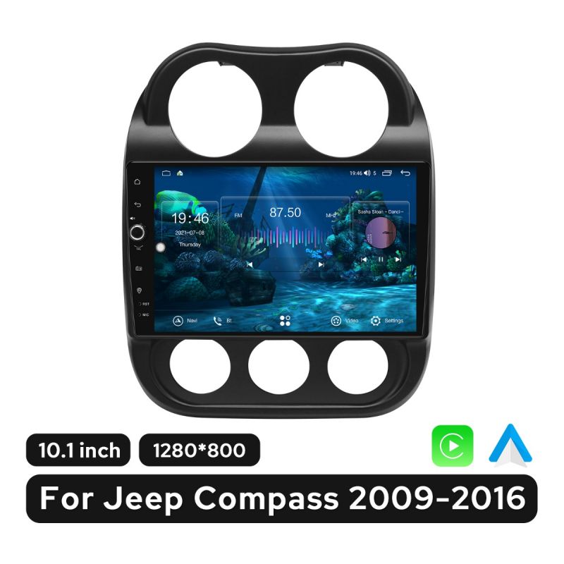 Joying 10.1 Inch Android 10.0 Car Radio Perfect Mounted On Jeep Compass 2009-2016
