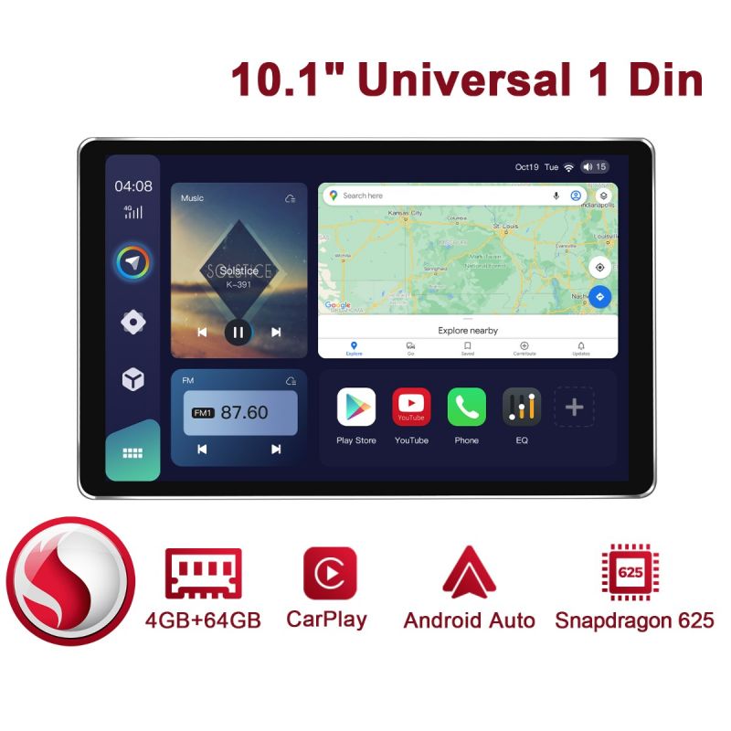 Joying Newly Designed UI 10.1 Inch Single Din Ultra-Thin Full-Fit Screen Car Radio