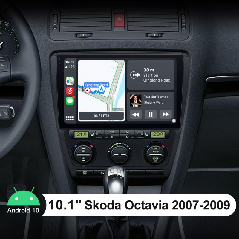 Skoda Octavia 2007-2009 Android 10.0 Head Unit Replacement 10.1 Inch IPS Screen