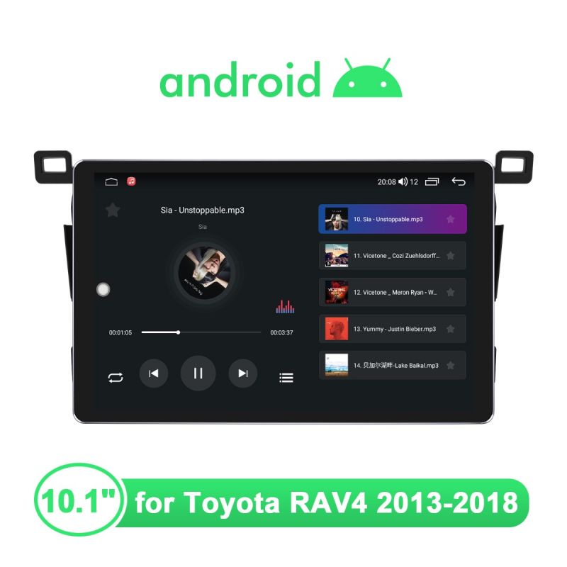 Toyota RAV4 2013-2018 Autoradio 10.1 Inch 1280X800 IPS Screen Android 10 Head Unit