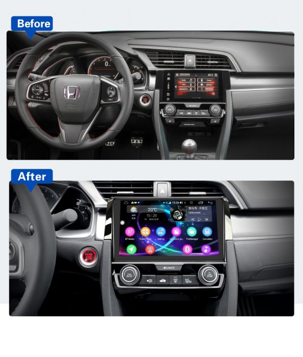 joying honda civic 2016 2017 head unit android 8 1 plug and play 4g radio