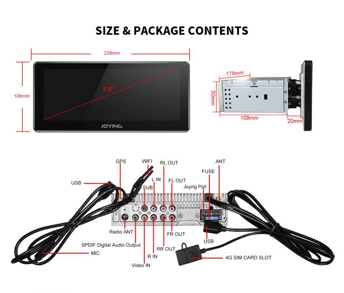 8 8 Inch Single Din Gps Navigation 4gb 64gb Android Auto Head Unit Dsp Radio