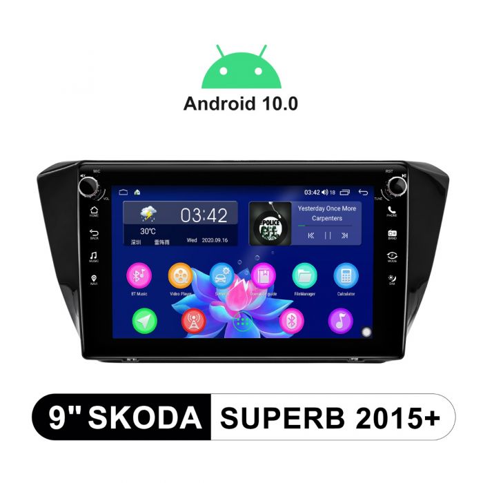 skoda superb 2015 android 10 0 car stereo replacement 9 inch 4g carplay head unit
