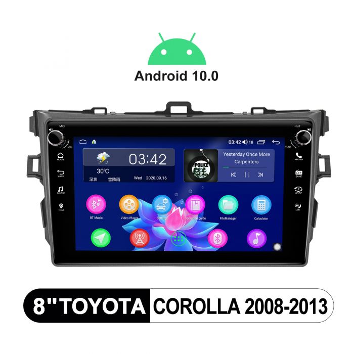 Toyota Corolla Android Car Stereo 8 Inch Ips Screen Car Sound System