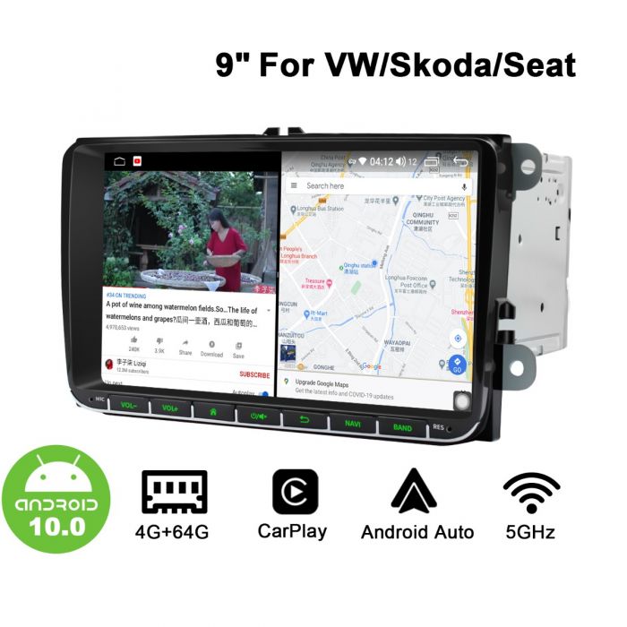 eu warehouse joying 9 inch vw car stereo dsp system android 10 0 hd 4g head unit