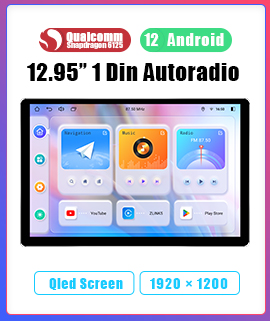 1-DIN android autoradio s 10 QLED LCD s GPS - Android 12