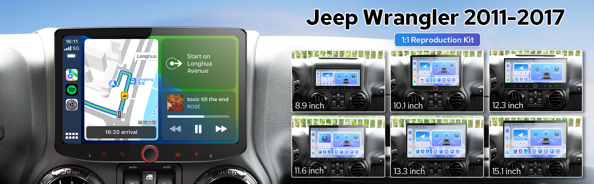 jeep wrangle head unit, joying 11.6 inch radio for wrangle, android 13 autoradio