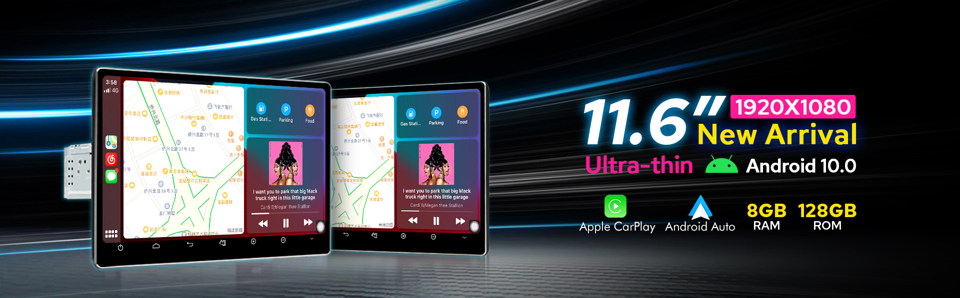 1 din android auto, hd radio android 10.0, double din gps bluetooth, single din apple carplay