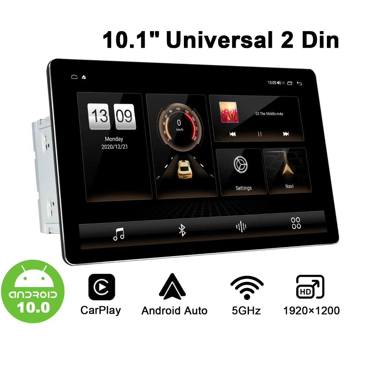 10 Inch Car Stereo Radio Android 12.0 GPS Wifi Double 2 Din Touch