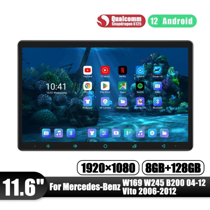 9 Inch Android 11.0 GPS Navigation Radio For VW Volkswagen Crafter Mercedes Benz Viano / Vito /B Class B55 /Sprinter /A Class A160 With Bluetooth WiFi Touchscreen Support Carplay DVR