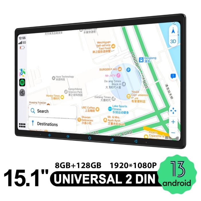 15.1 Inch Big Screen Double Din Car Stereo