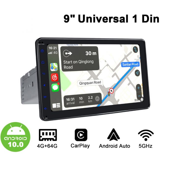 Android 10.0 Car Stereo 1Din Head Unit Replacement - Joying