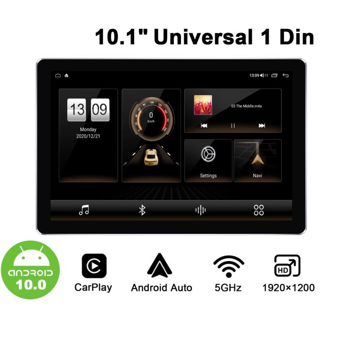 Single din dab radio with screen top