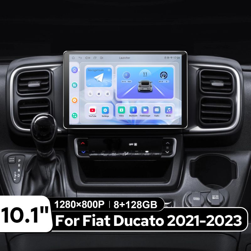 Car Radio with SWC Cable for Fiat Ducato 2021-2023– 10.1" Head Unit with CarPlay DAB