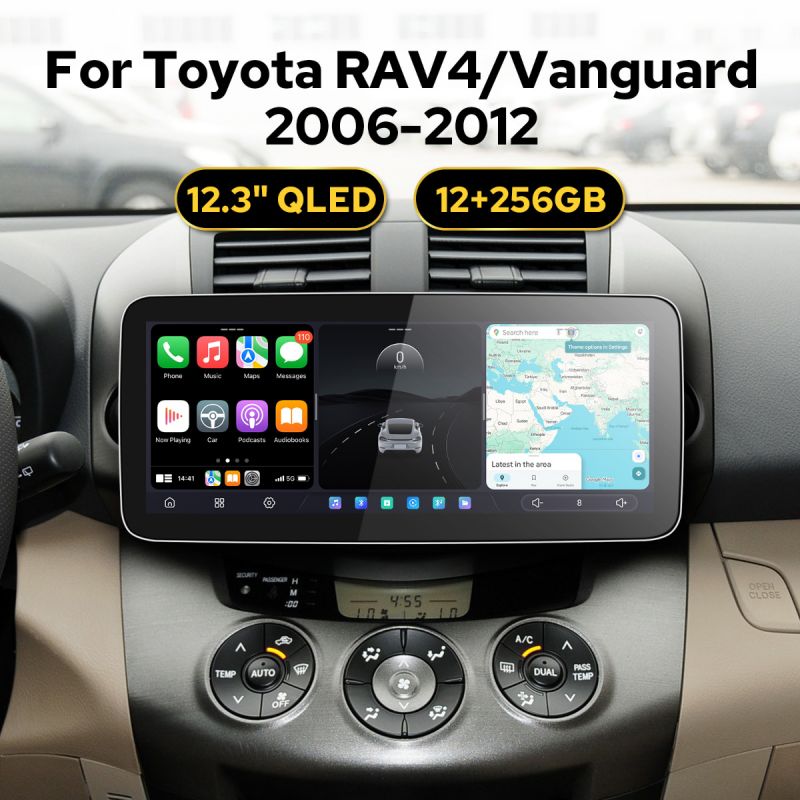 12.3 Inch Aftermarket GPS Stereo Units For Toyota RAV4/Vanguard 2006-2012