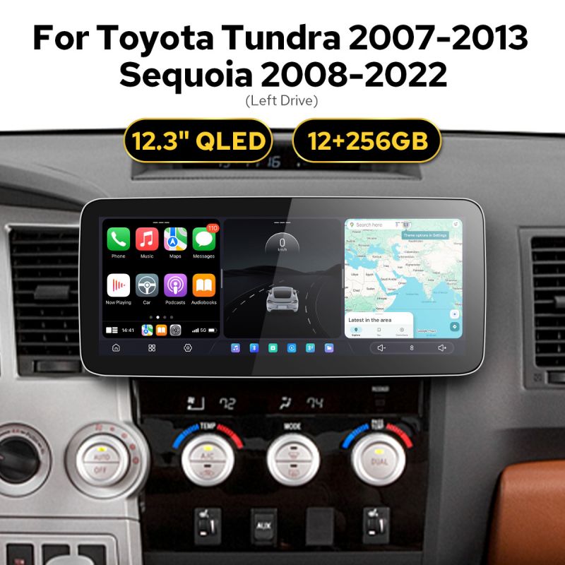 12.3 Inch Android Auto JBL Stereo Replacement For Toyota Tundra 2007-2013/Sequoia 2008-2022