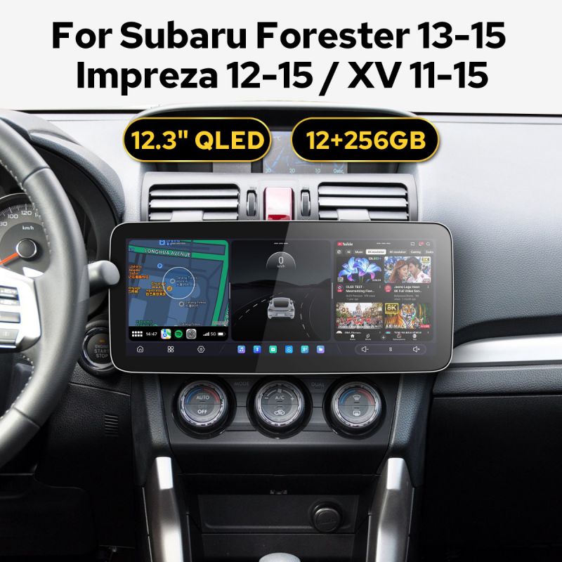 12.3 Inch Carplay& Android Auto Car GPS Navi For Subaru Forester 2013-2015/ Impreza 2012-2015/XV 2011-2015