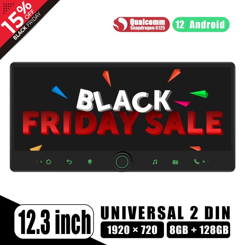 12.3 inch wide screen 2din head unit