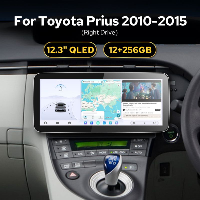 12.3 Inch Prime JBL Sound System Upgrade For Toyota Prius 2010-2015 With Right Drive