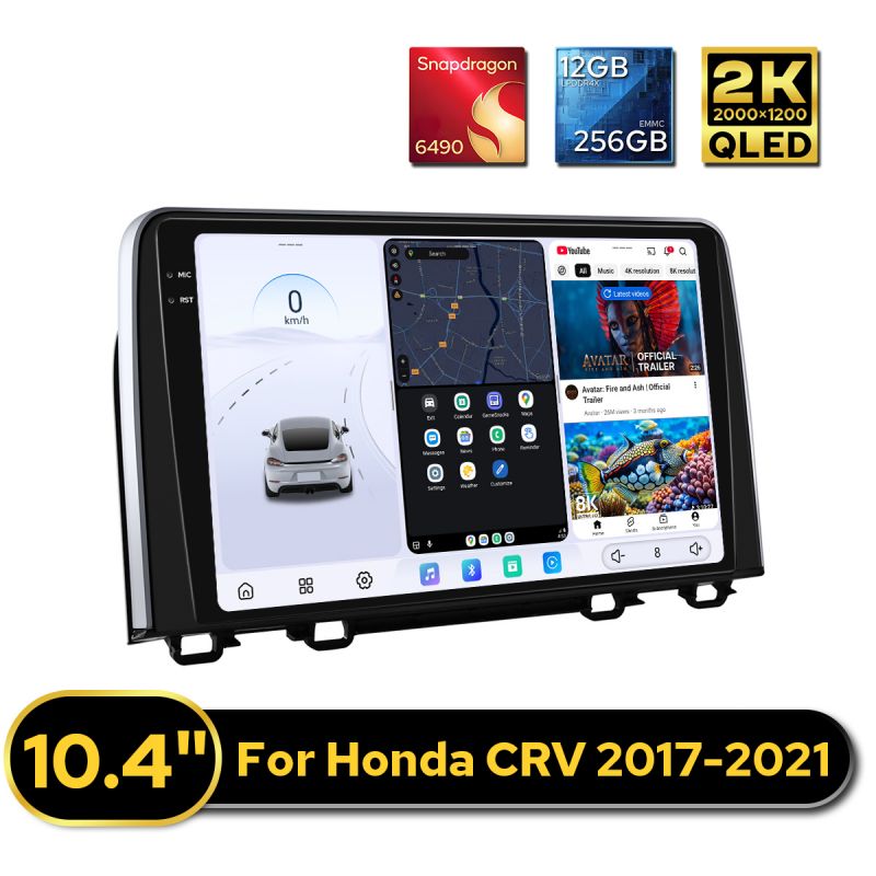12GB+256GB 10.4 Inch DAB+ Carplay Stereo Upgrade For Honda CRV 2017-2021| Plug & Play
