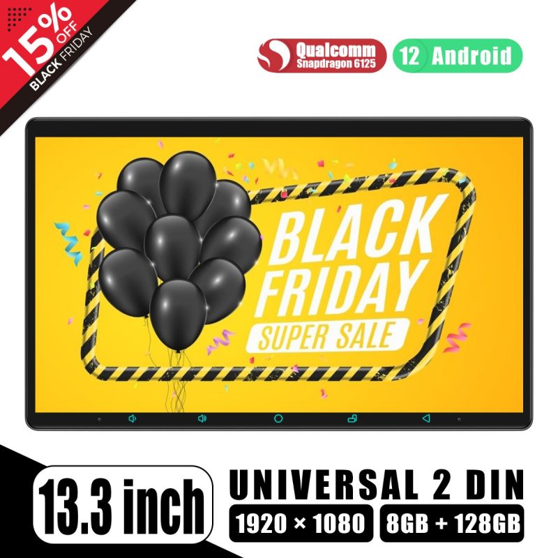 double din autotradio 13.3 inch