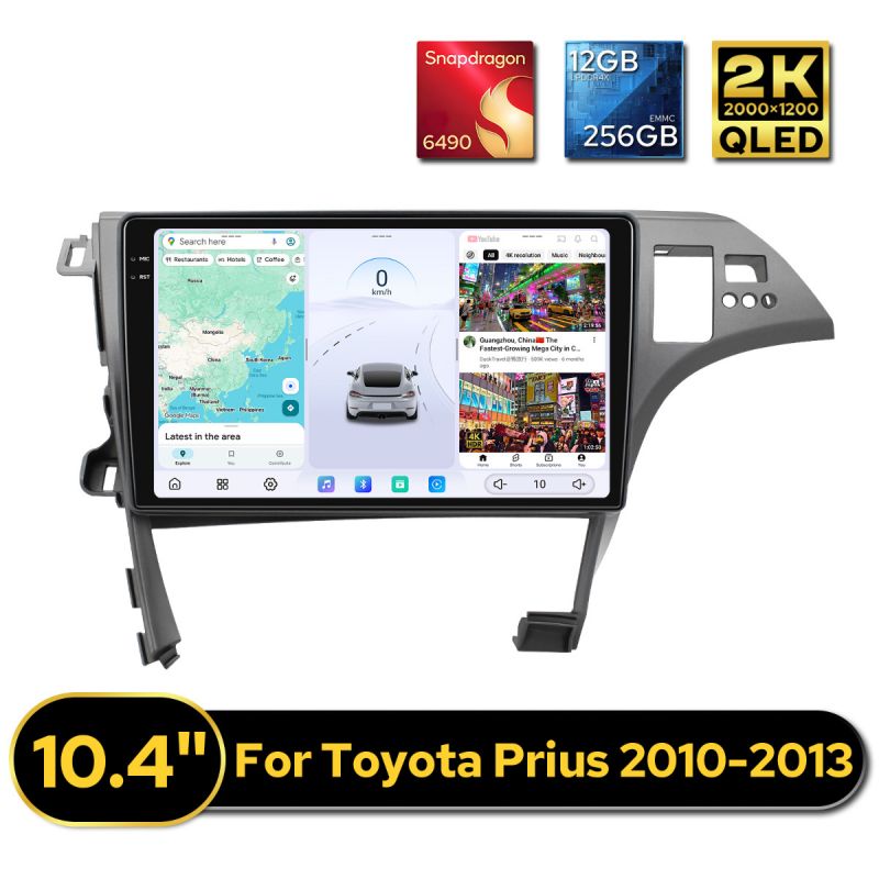 2026 Flagship 10.4 Inch Infotainment CarPlay Screen  For Toyota Prius 2010-2013