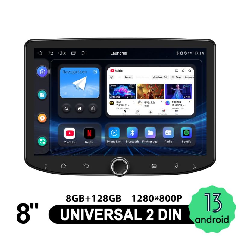 andriod 13 double din radio