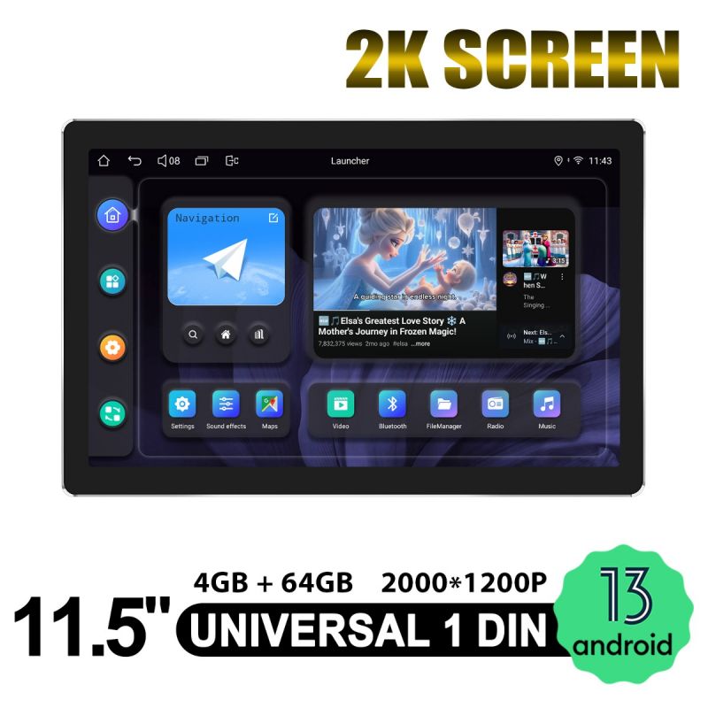android 13 single din radio
