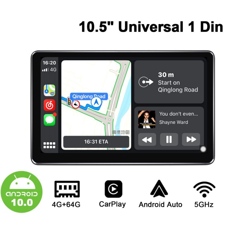 single din touch screen android auto system