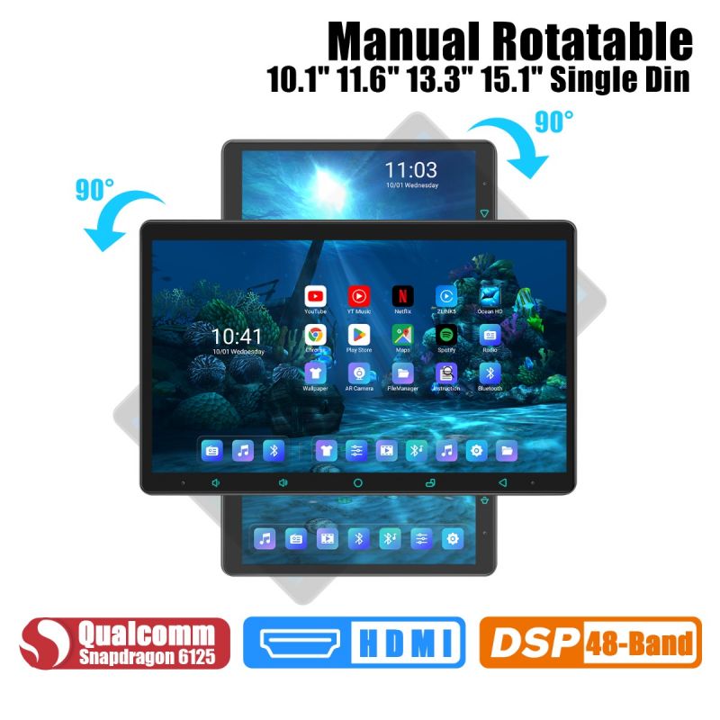 1din rotatable screen head unit