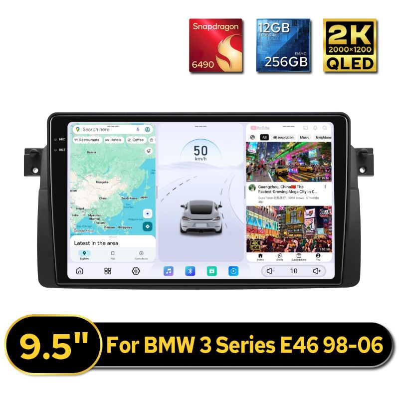 Plug and Play DAB+ Radio for BMW 3 Series E46 1998-2006 with 9.5 Inch HD Touch Screen