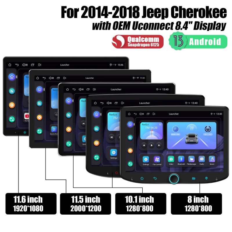Jeep Cherokee 2014-2018 Android Head Unit Replacement