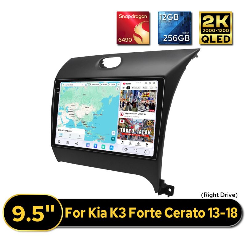 Best Buy 9.5 Inch Dual Bluetooth Radio Car Stereo for Kia K3 Forte Cerato 2013-2018|Right Drive