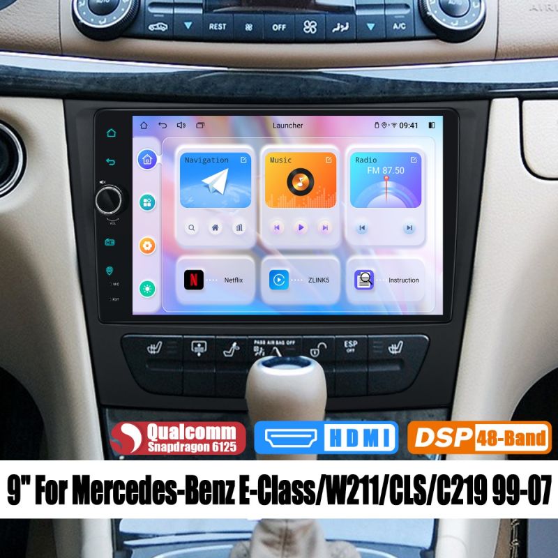 1999-2007 Mercedes-Benz E-Class W211 CLS C219 Head Unit Replacement Android 12 9 inch GPS Radio