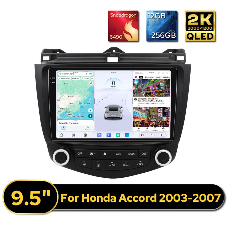 New Arrival 9.5" Octa-Core Carplay Radio Upgrade For Honda Accord 2003-2007