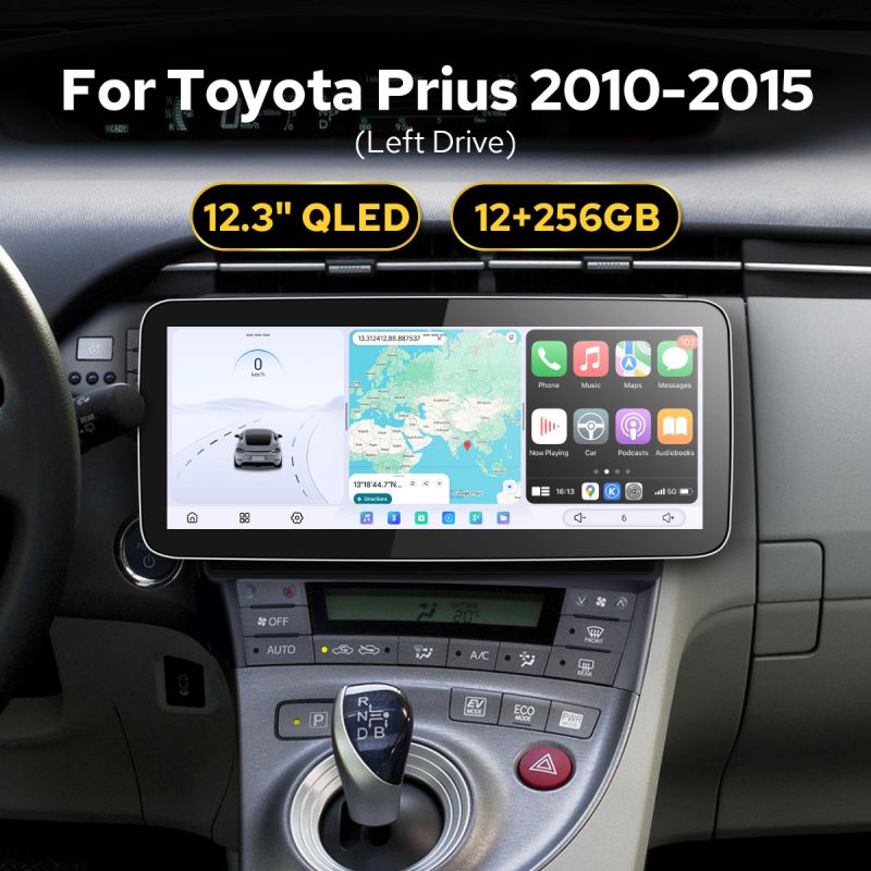 Newest 12.3 Inch Vehicle Factory Sound System Upgrade For Toyota Prius 3rd Gen 2010-2015