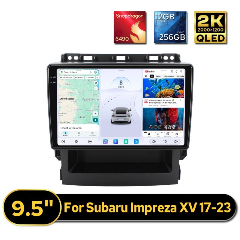Plug&Play Aftermarket Car Stereo Upgrade for Subaru Impreza XV 2017-2023 with 9.5" 2K Qled Screen