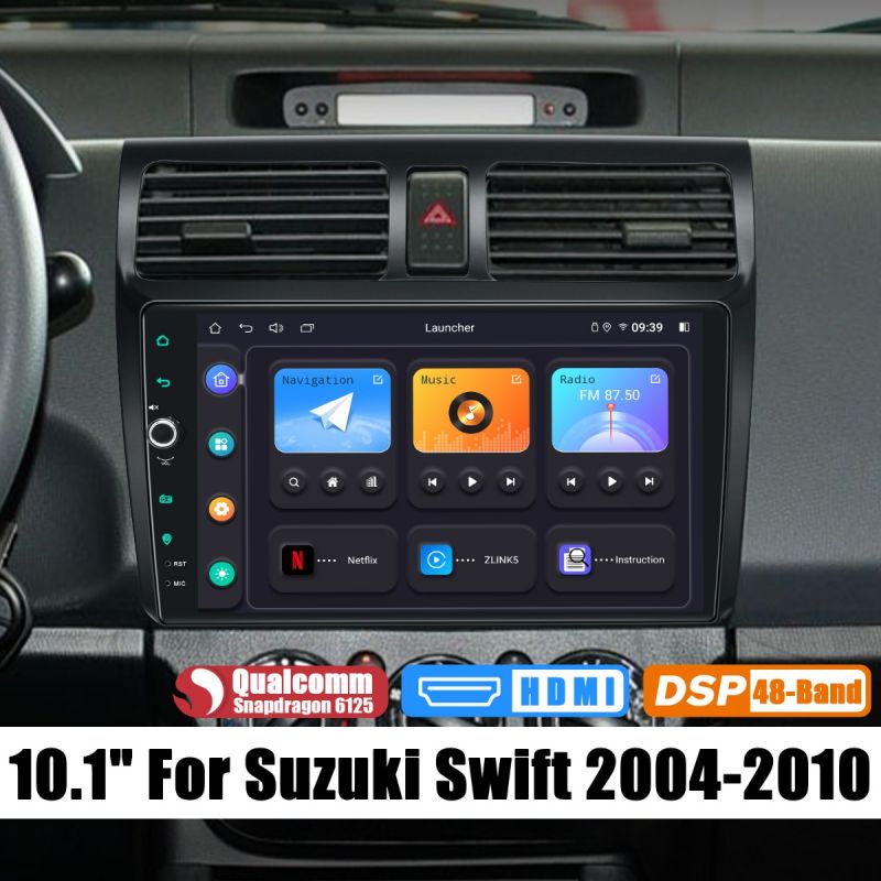 10.1" HD Radio Suzuki Swift 2004-2010 Android 12 Car Stereo Upgrade 8GB/128GB Autoradio