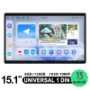 15.1" Big Screen Single Din Autoradio Android 13 Apple Carplay System Built-in DSP